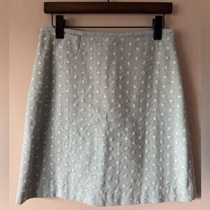 LILLY PULITZER VINTAGE DAISY EMBROIDERED WOOL SKIRT BLUE SIZE 6
